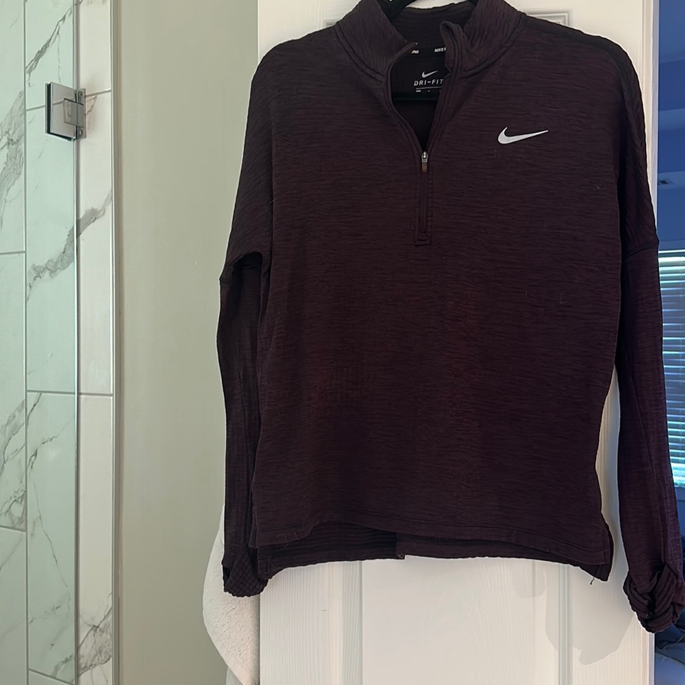 Nike dri fit plum waffle half zip